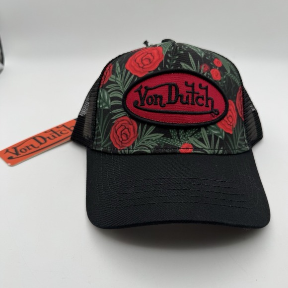 Von Dutch Other - NWT Von Dutch Red Roses Flowers Trucker Hat Snapback Cap Mesh Y2K Style Mesh